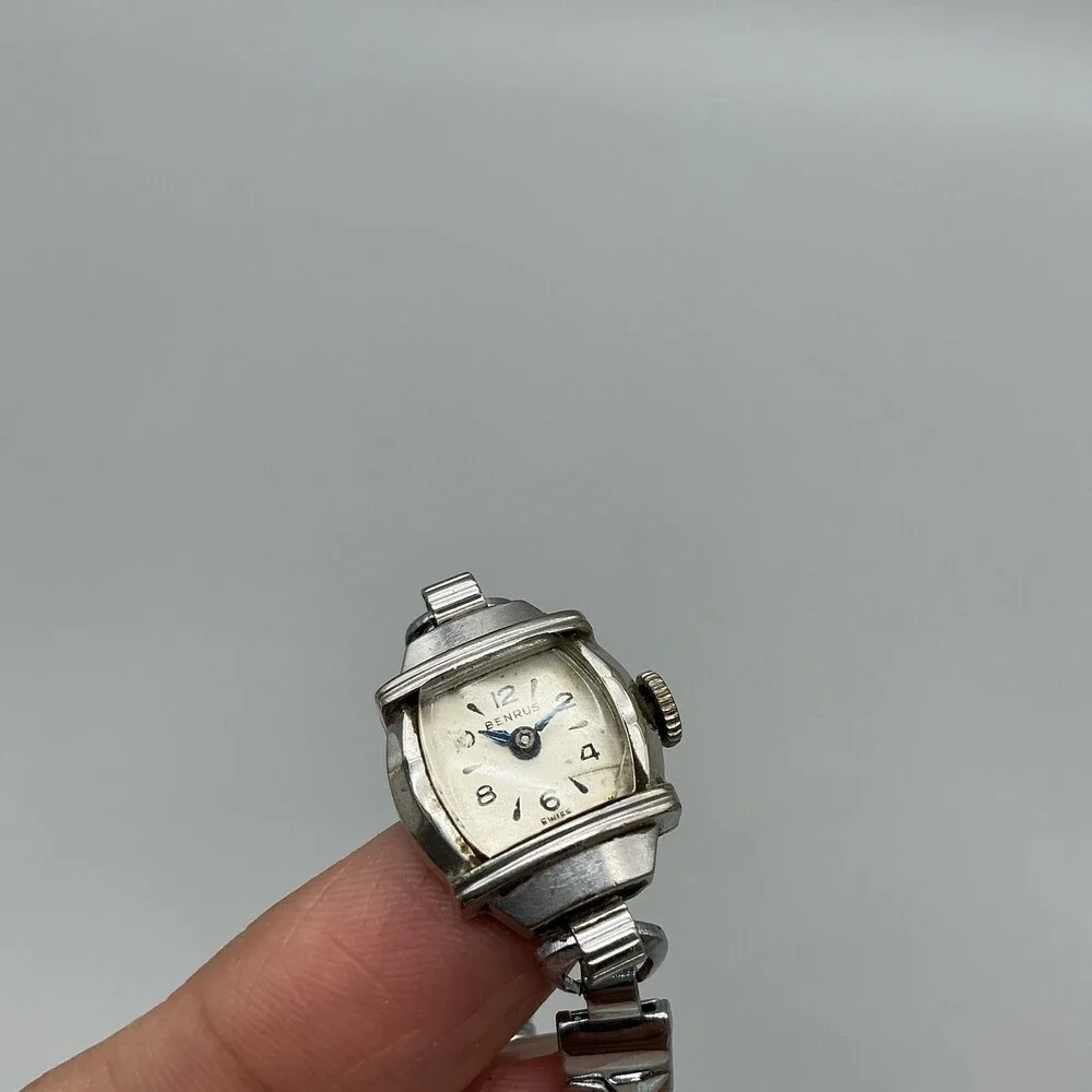 Vintage Benrus Womens Watch 16mm Cream Dial 10k RGP Manual Wind